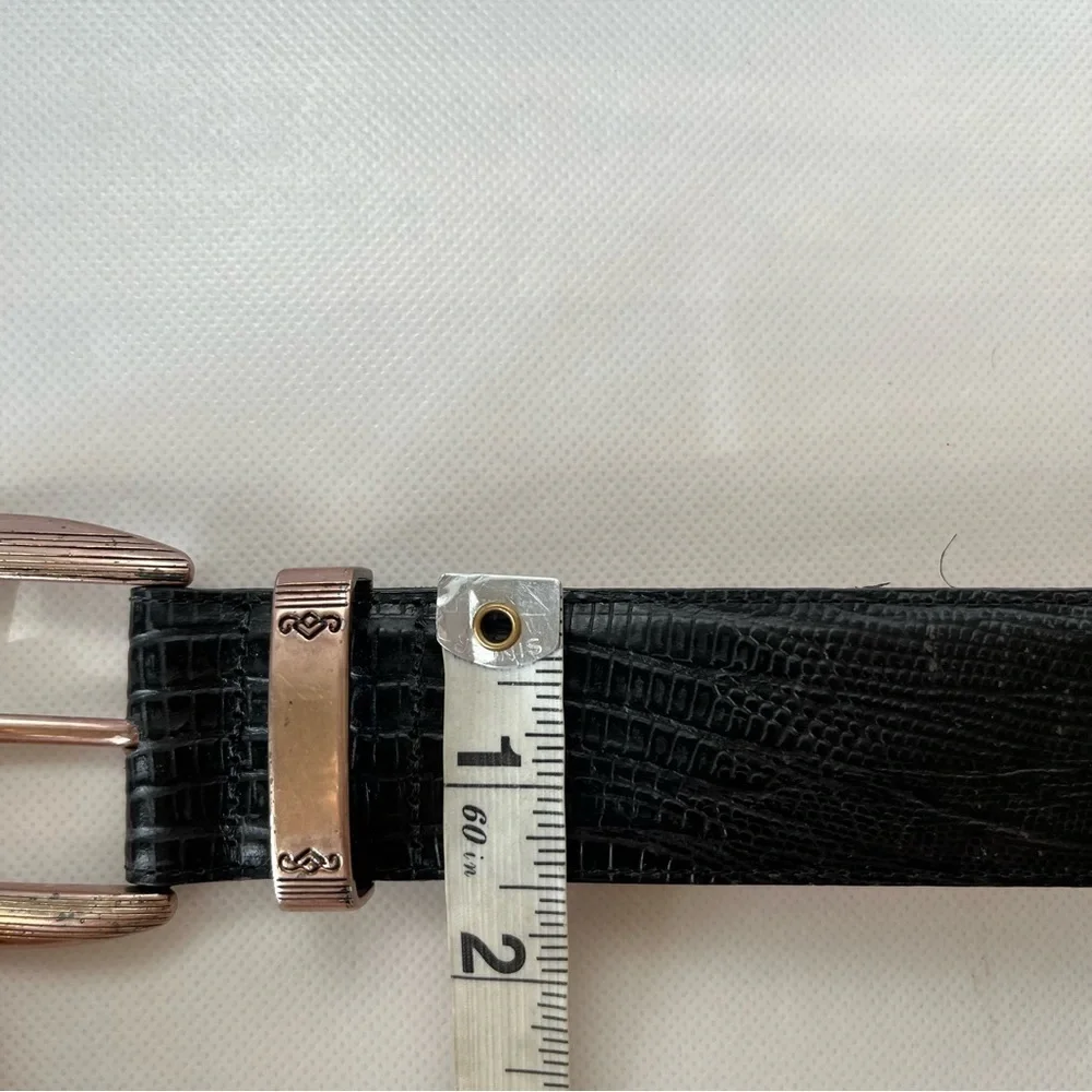 Vintage Brighton Embossed Leather Black Belt